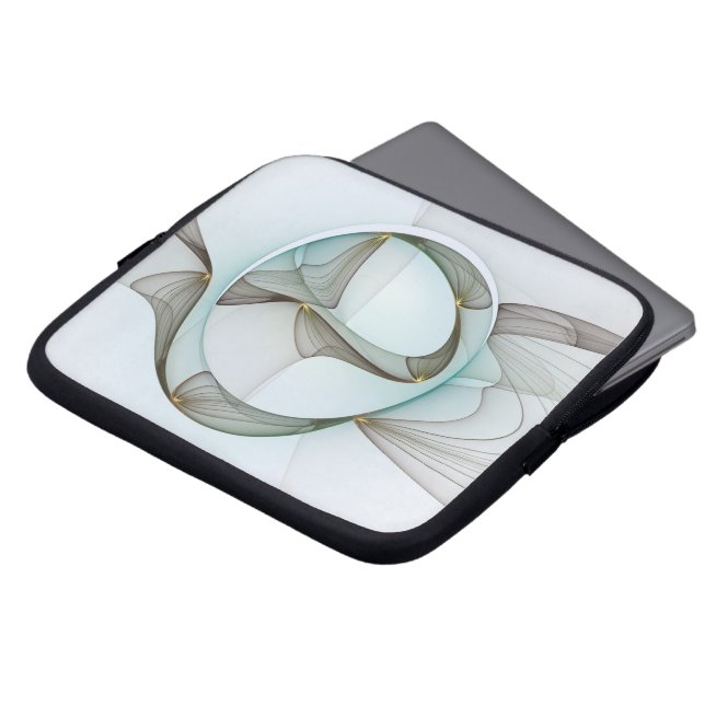 Abstrakt Modern Turcos Brown Guld Elegance Laptop Fodral (Framsida topp)