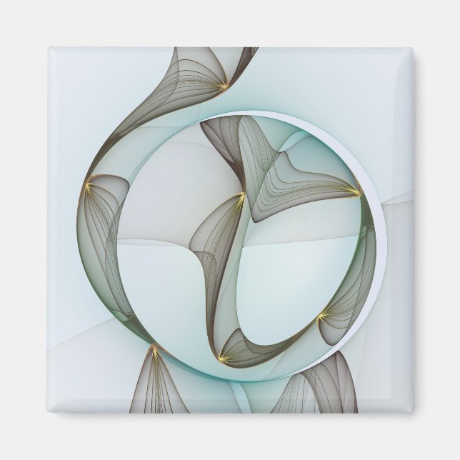 Abstrakt Modern Turcos Brown Guld Elegance Magnet (Framsidan)