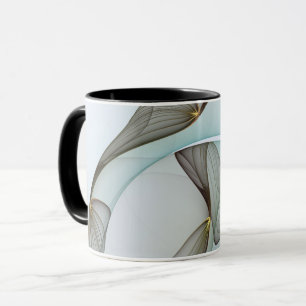 Abstrakt Modern Turcos Brown Guld Elegance Mugg
