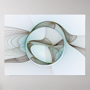Abstrakt Modern Turcos Brown Guld Elegance Poster
