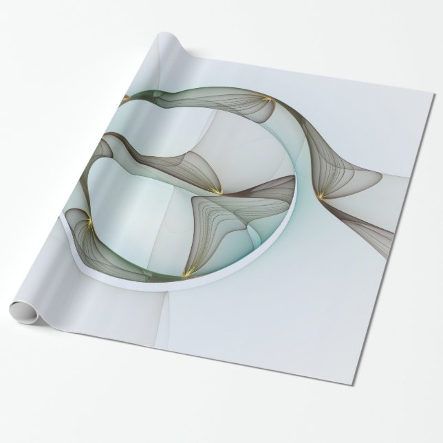 Abstrakt Modern Turcos Brown Guld Elegance Presentpapper (Utrullad)