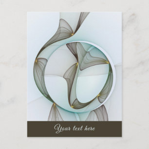 Abstrakt Modern turkos Brown Guld Elegance Text Vykort