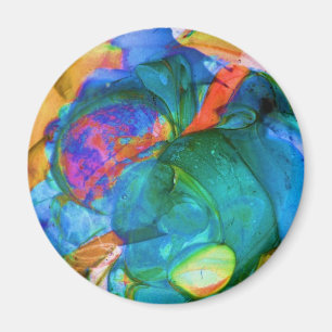 Abstrakt Modern US Boro Glass Art Fridge Magnet