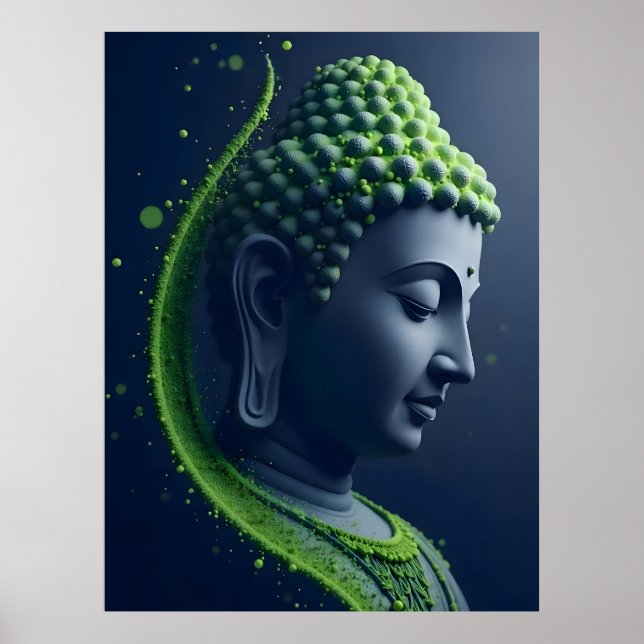 Abstrakt Modern Väggkonst | Buddha Profilporträtt (Framsidan)