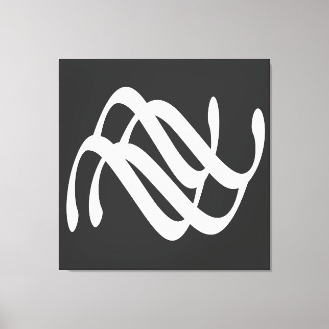 Abstrakt modern vit linjer-konst canvastryck (Framsida)