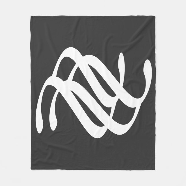 Abstrakt modern vit linjer-konst fleecefilt (Framsidan)