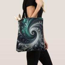 Abstrakt Modern Wirling Grönt, Silver och Black