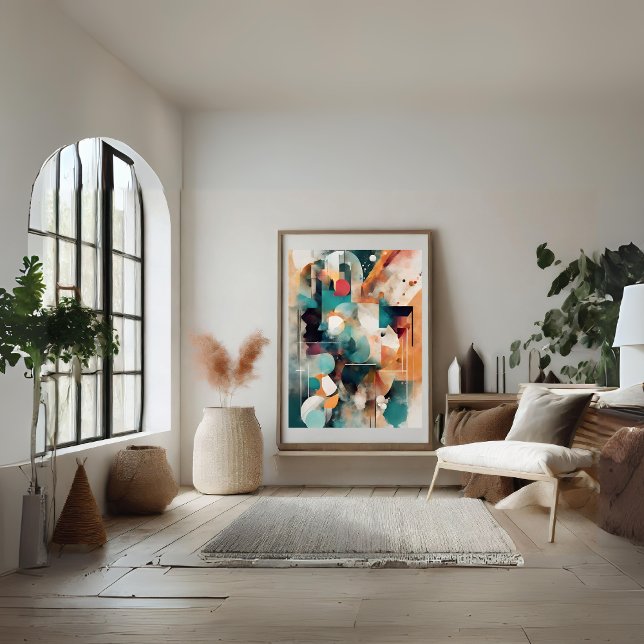 Abstrakt Moderna Färgglada Former Poster (Abstract Modern Colorful Shapes Poster)