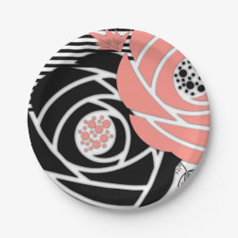 Abstrakt moderna former blommor blommigt korallsva