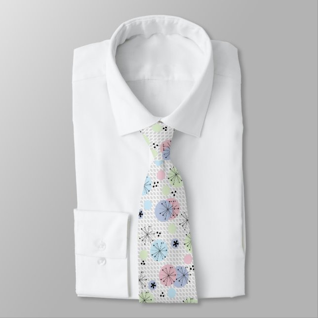 Abstrakt moderna former cirklar polka dots ljus slips (Bunden)