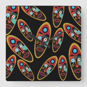 abstrakt moderna masker mönster fyrkantig klocka