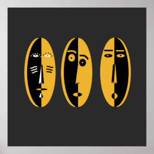 abstrakt moderna masker mönster poster