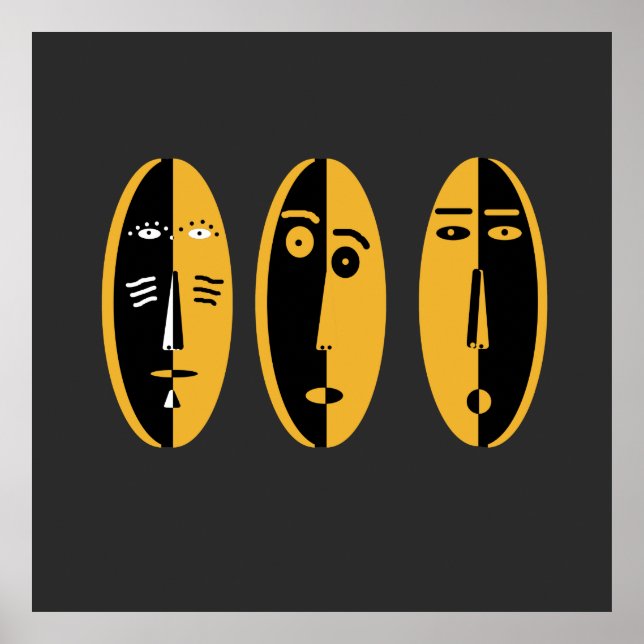 Abstrakt moderna masker mönster poster (Framsidan)