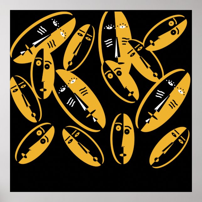 abstrakt moderna masker poster (Framsidan)