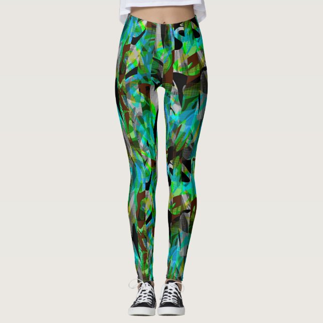 Abstrakt moderna penslar leggings (Framsida)