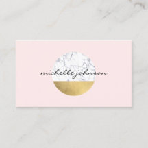 Abstrakt Modernist Marble/Guld Circle Logotyp Rosa