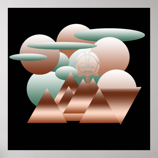 abstrakt modernistisk geometrisk mönster poster (Framsidan)