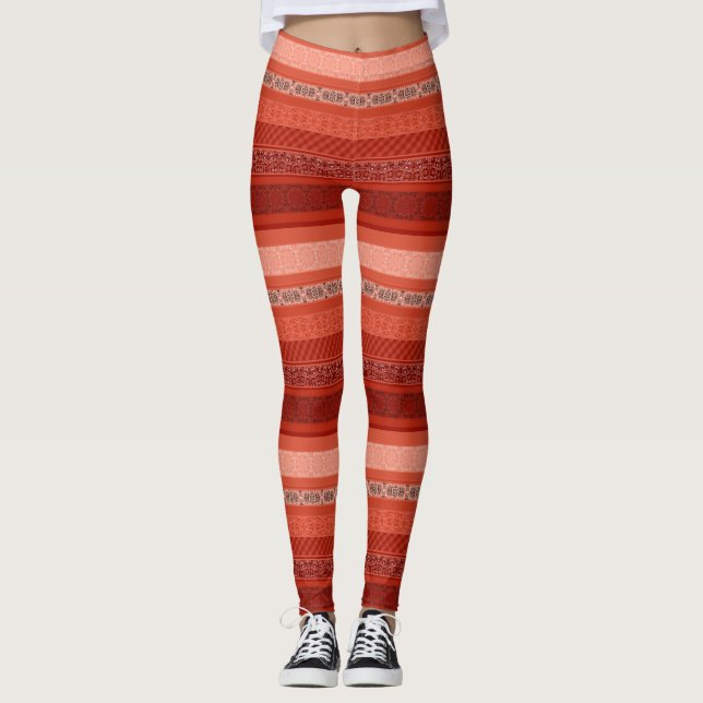 Abstrakt modernt geometriskt dekorationsfäste leggings (Framsida)
