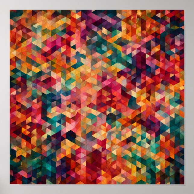 Abstrakt Modernt Mönster: Livfull Tessellation  Poster (Framsidan)