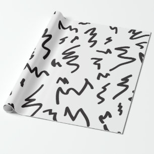 Abstrakt modernt svartvitt presentpapper