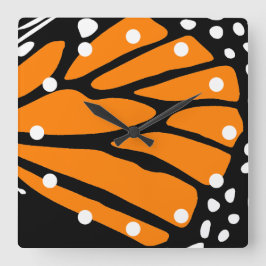 Abstrakt Monarch Butterfly Design Fyrkantig Klocka