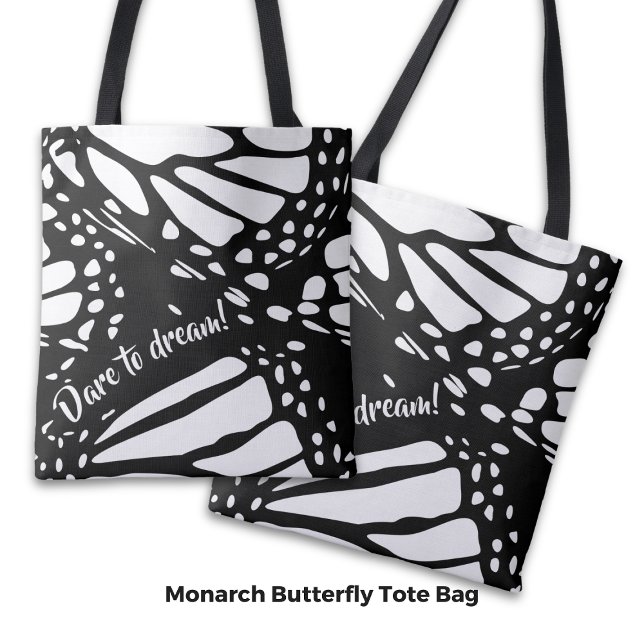 Abstrakt Monarch Butterfly Vinge - Dare till Dream Tygkasse (Abstract Monarch Butterfly Wing - Dare to Dream! Tote Bag)