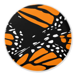Abstrakt Monarch Butterfly Vinge Orange Black Whit Knopp