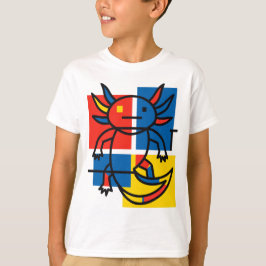 Abstrakt Mondrian Axolotl minimalistisk neoteni re T Shirt