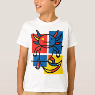Abstrakt Mondrian Axolotl minimalistisk neoteni re T Shirt