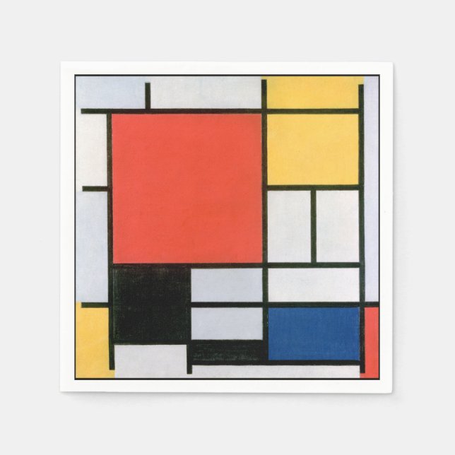 Abstrakt Mondrian-former som är störda Pappersservett (Framsidan)