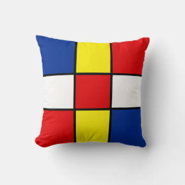 Abstrakt Mondrian Stil Squares Dekorativ kudde