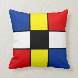 Abstrakt Mondrian Stil Squares Dekorativ kudde