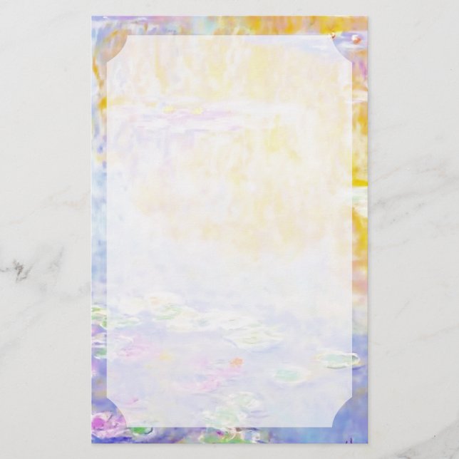 abstrakt, monet vattenliljor 7 brevpapper (Framsida)