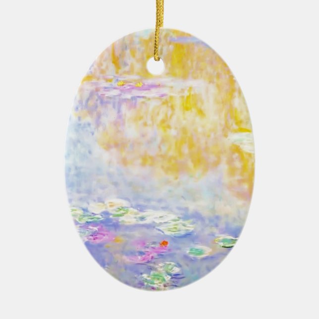 abstrakt, Monet vattenliljor 7 Julgransprydnad Keramik (Framsidan)