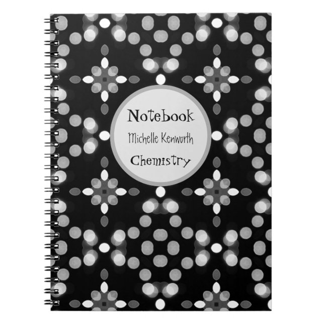 Abstrakt Monochrome Bokeh Dots Mönster Anteckningsbok (Framsidan)