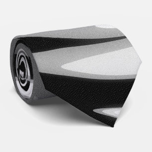 Abstrakt Monochrome Swirl Neck Tie Slips