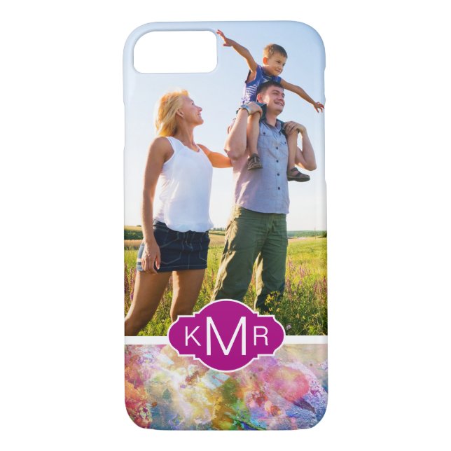 Abstrakt Monogram för Grungevattenfärgstruktur | Case-Mate iPhone Skal (Baksida)