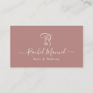 Abstrakt Monogram Makeup Artist Hair Salon Visitkort
