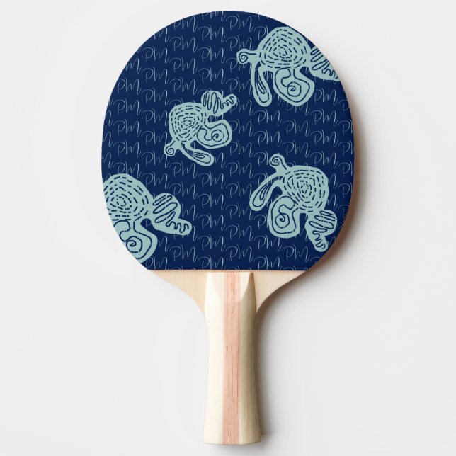 Abstrakt Monogram Mönster Pingisracket (Framsidan)