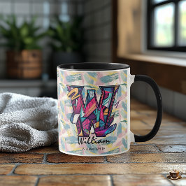 Abstrakt Monogram Mugg - W för William