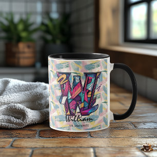 Abstrakt Monogram Mugg - W för William