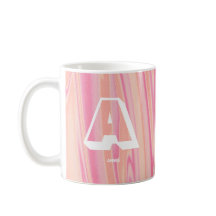 Abstrakt Monogram Namn Marble Ro Rosa