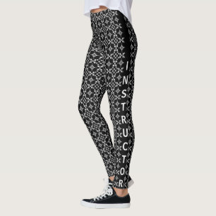 Abstrakt monokrom bokehprickmönster leggings