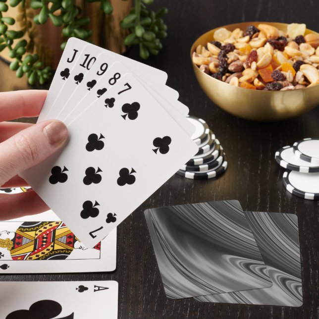 Abstrakt Monokrom Grått Casinokort (På plats)