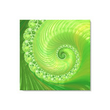 Abstrakt Monokrom Grönt Spiral Fractal