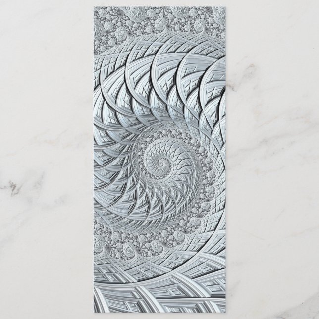 Abstrakt Monokrome Grått Spiral Fractal Bookmark (Framsida)