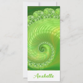 Abstrakt Monokrome Grönt Spiral Fractal Bookmark