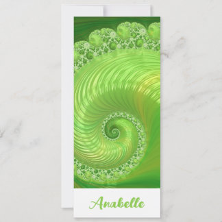 Abstrakt Monokrome Grönt Spiral Fractal Bookmark