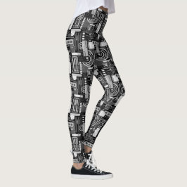 Abstrakt Monokromlegeringar Leggings