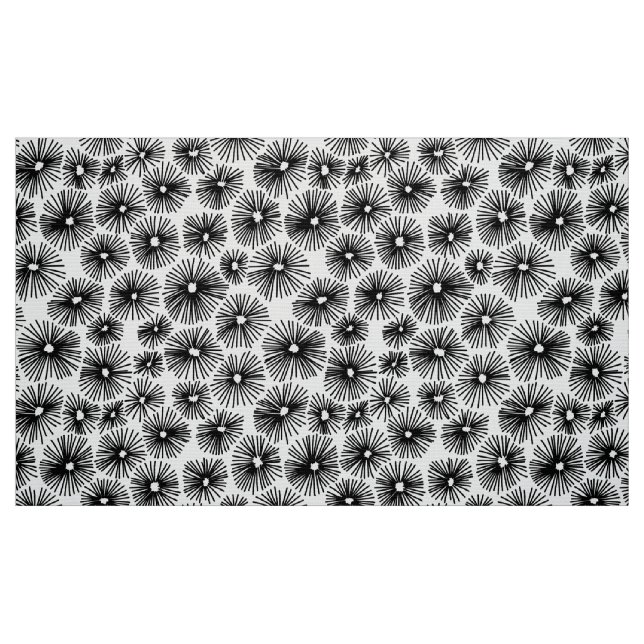 Abstrakt Mönster 101115 - Svart Tyg (Fat Quarter)
